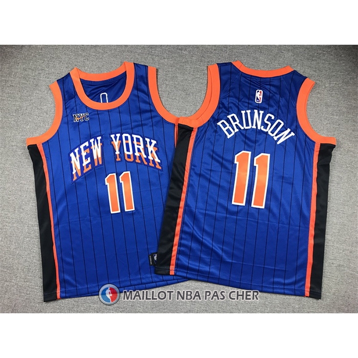 Maillot Enfant New York Knicks Jalen Brunson Ville 2023-24 Bleu